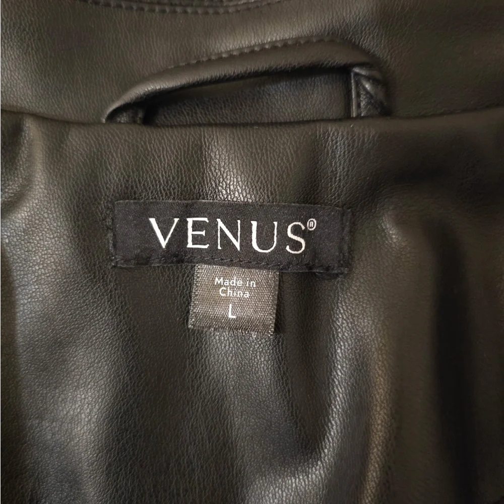 VENUS Black Leather Jacket with Vibrant Floral Design - Picture 5 of 5